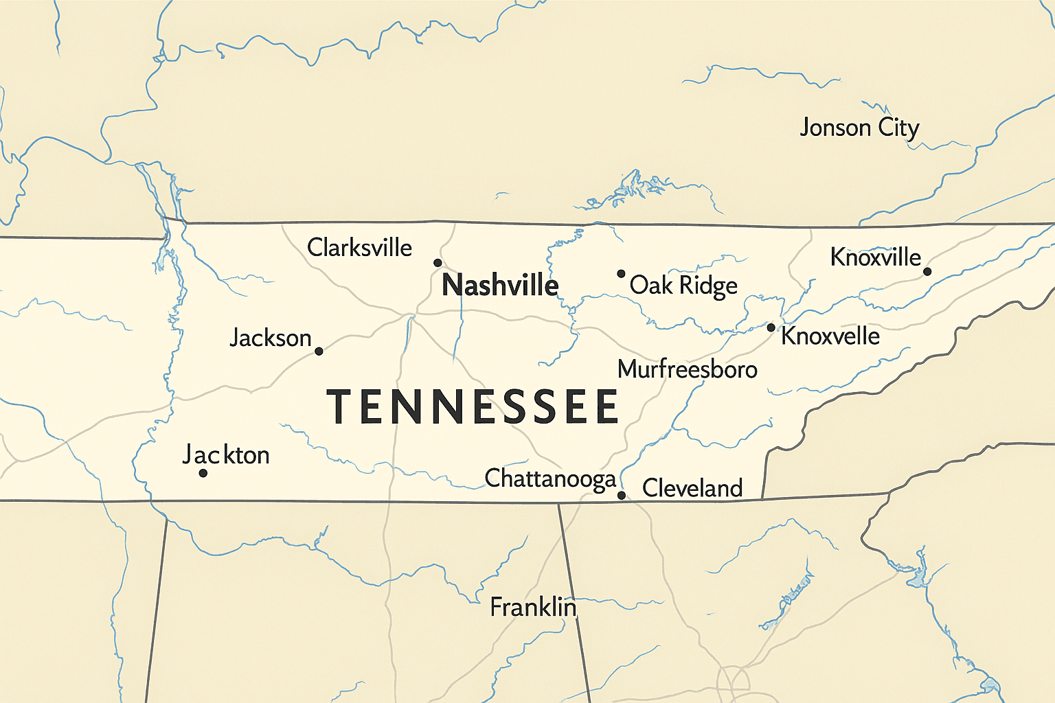Nashville service area map